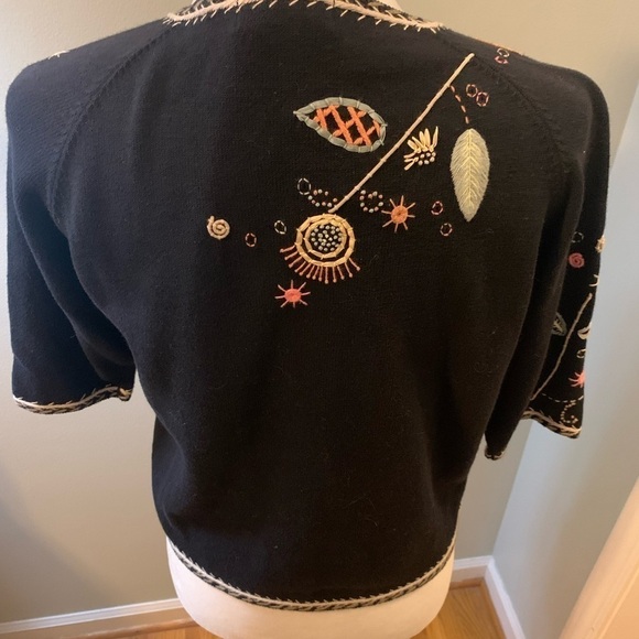 Sorbe Vintage embroidered spring cotton sweater, M - Picture 6 of 6